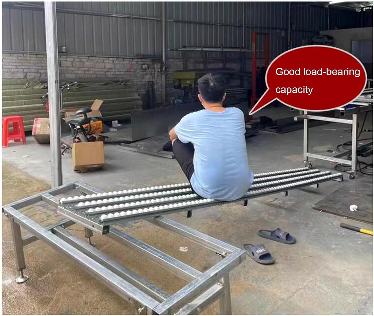 Heavy-Duty ABS Plastic Roller Unloading Slide - 300cm Light-Duty Conveyor Table for Efficient Freight Handling & Warehouse Logistics (2-Slide System)