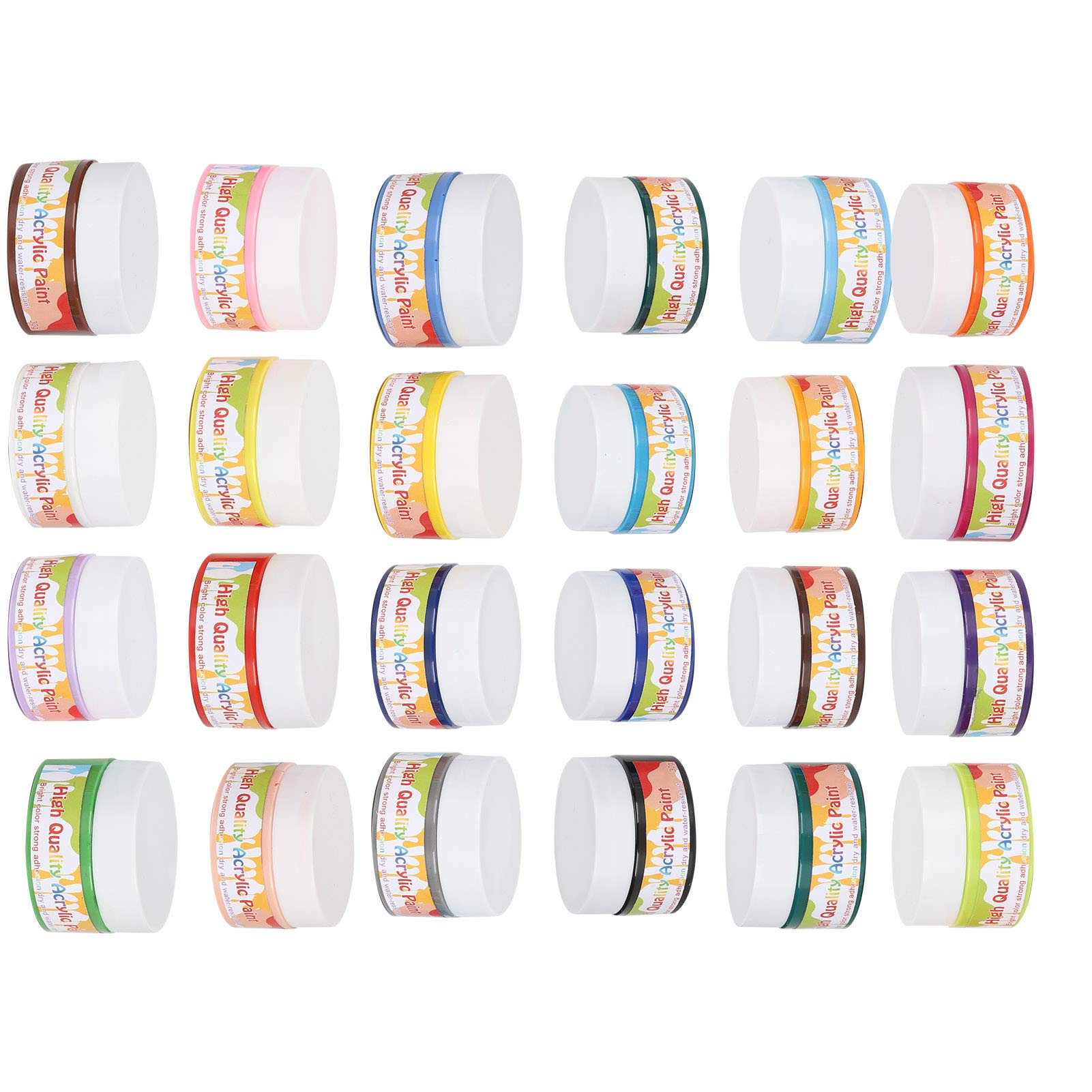 Professionelles Acrylfarben-Set mit 24 Farben, Künstler-Malpigment für DIY-Zeichnung, Wandfarbe mit leuchtenden Farben und cremiger Konsistenz, schnell trocknend für Stoff, Holz,