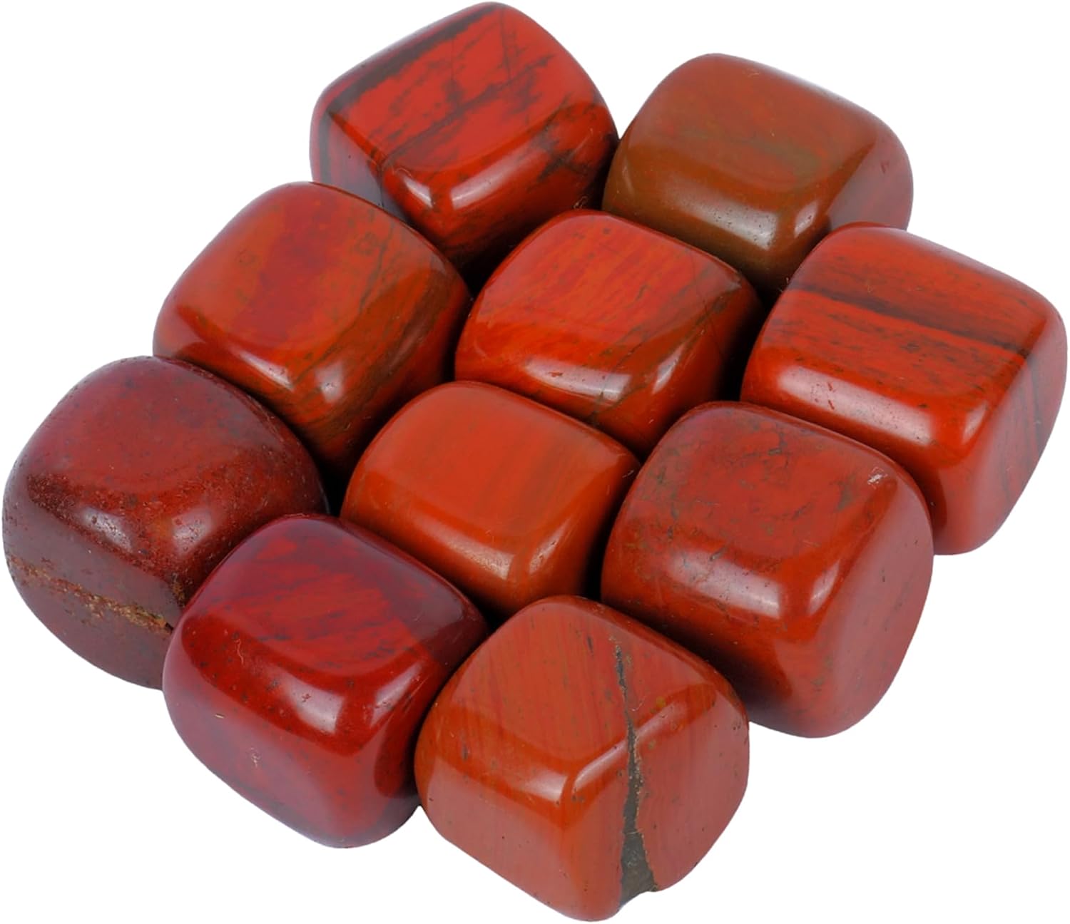 PYOR Red Jasper – 1/2lb Bulk Tumbled Crystals and Stones, Polished Rocks, Crystals for Beginners, Red Jasper Stone, Spiritual Decor, Energy Healing, Crystal Set