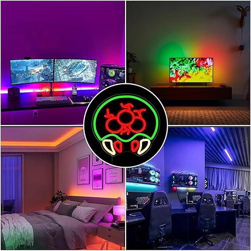Miniatura 7 de Letrero de neón de alienígena para juegos con luces LED de neón para decoración de pared, luces de neón regulables para sala de juegos, cueva de