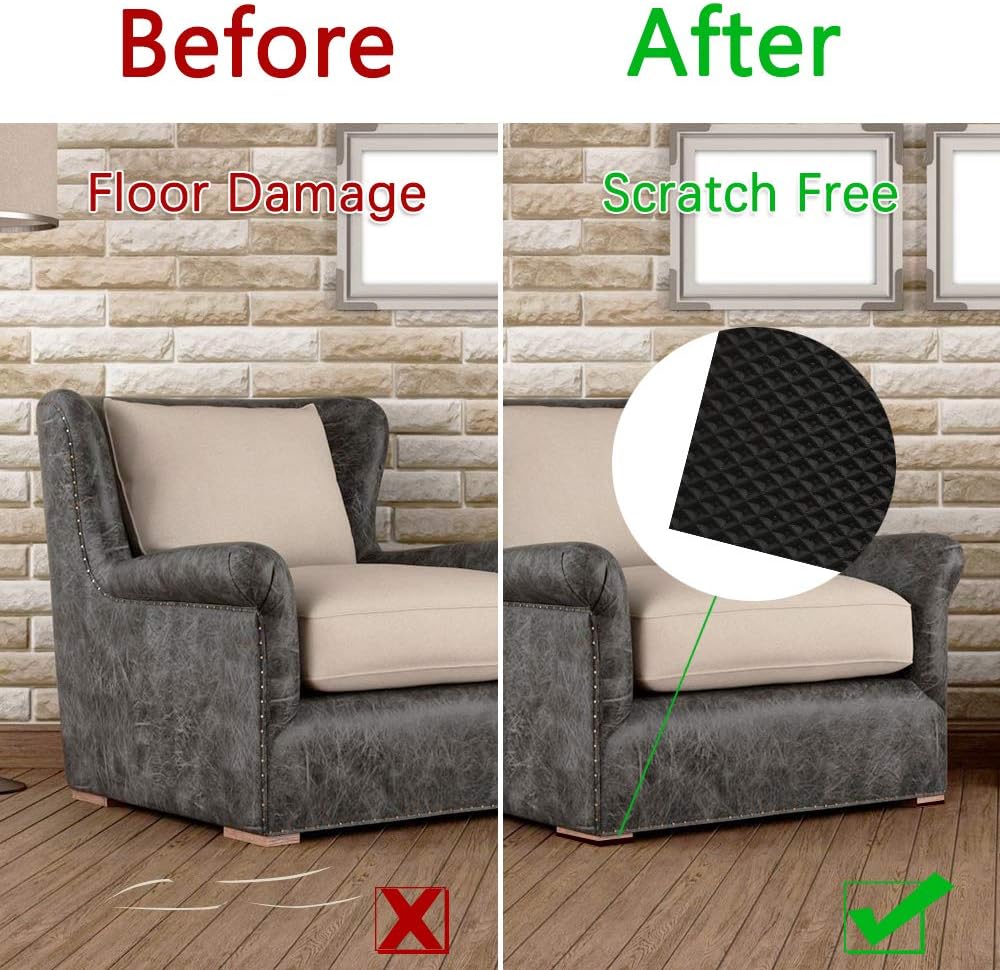 Yelanon Non Slip Furniture Pads -12pcs 4" Furniture Grippers Hardwood Floors, Non Skid for Furniture Legs,Self Adhesive Rubber Feet, Anti Slide Furniture Floors Protectors for Keep Couch Stoppers - Image 5