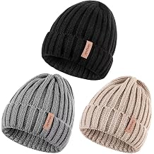 SENPUKI Womens Winter Knitted Beanie Hat 3PCS,Warm Knit Fashionable Caps,Womens Beanie for Fall Cold Weather