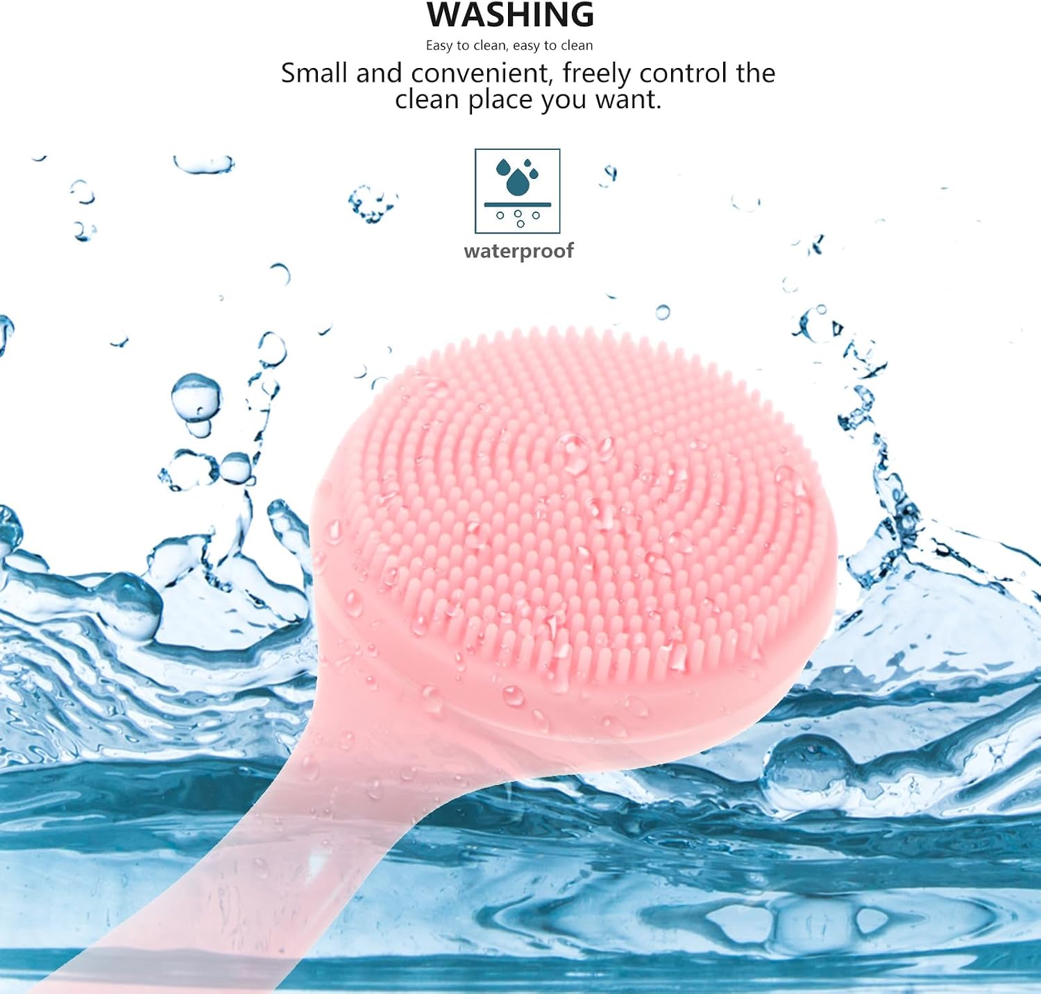 3pcs Pink Handheld Silicone Facial Cleaning Brush Deep Cleansing Face Scrubber Soft Silicone Brush for Women Blackhead Removal and Makeup Cleansing
