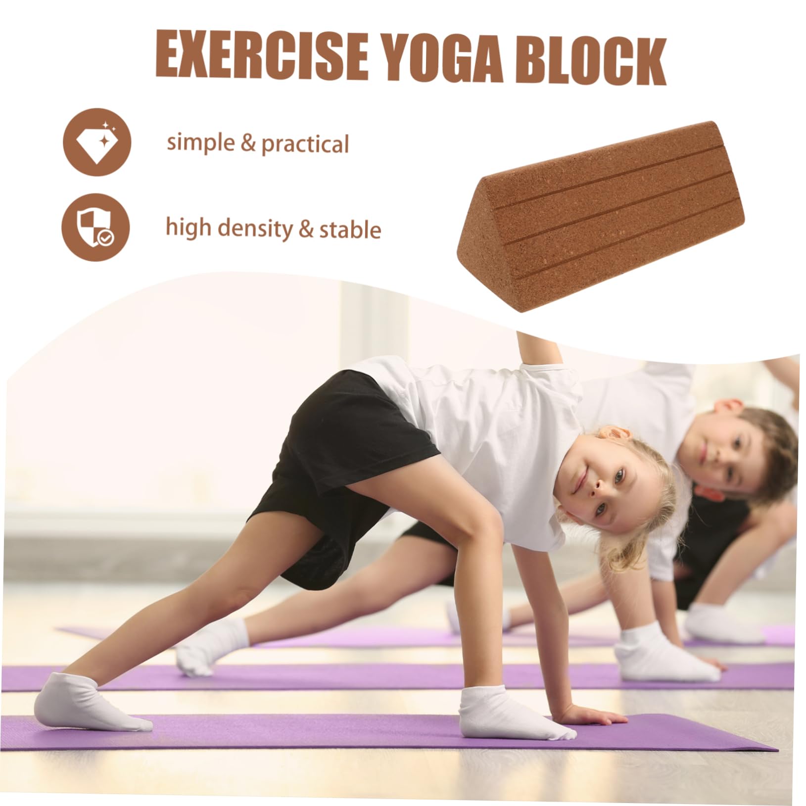 UKCOCO Yogablöcke Aus Kork in Dreiecksform Übungsblöcke Aus Schaumstoff Für Yoga Fitness Und Tanztraining Leichte Und Stabile Gymnastikblöcke Für Anfänger Und Fortgeschrittene