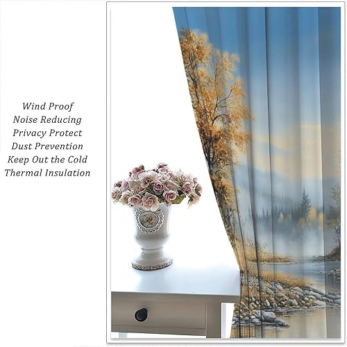 Miniatura 5 de Cortinas de oso de estilo rústico de estilo rural, diseño de oso a cuadros verdes retro, fondo de madera, con bolsillo para barra, cortinas de