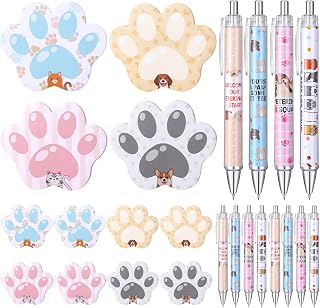 24 Pcs Vet Tech Gifts Veterinary Writing Pens Sticky Notes Set Veterinary Week School Supplies for Vet Tech Staff Assistants Receptionist Appreciation Birthday Office School Gifts(Animal)