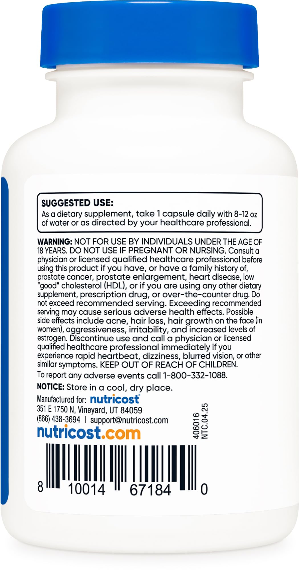 Nutricost DHEA 50mg, 120 Capsules, Gluten-Free, Soy-Free, GMO-Free — Amazon image 4