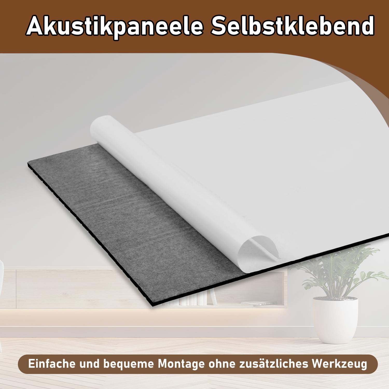 4x Akustikpaneele selbstklebend 120x60x0.9 cm Akustikplatten Hohe Dichte Schallschutzplatten für innen Wandverkleidung und Schallschutz,Studio Büro und Home deko,Acoustic Panel Schwarz