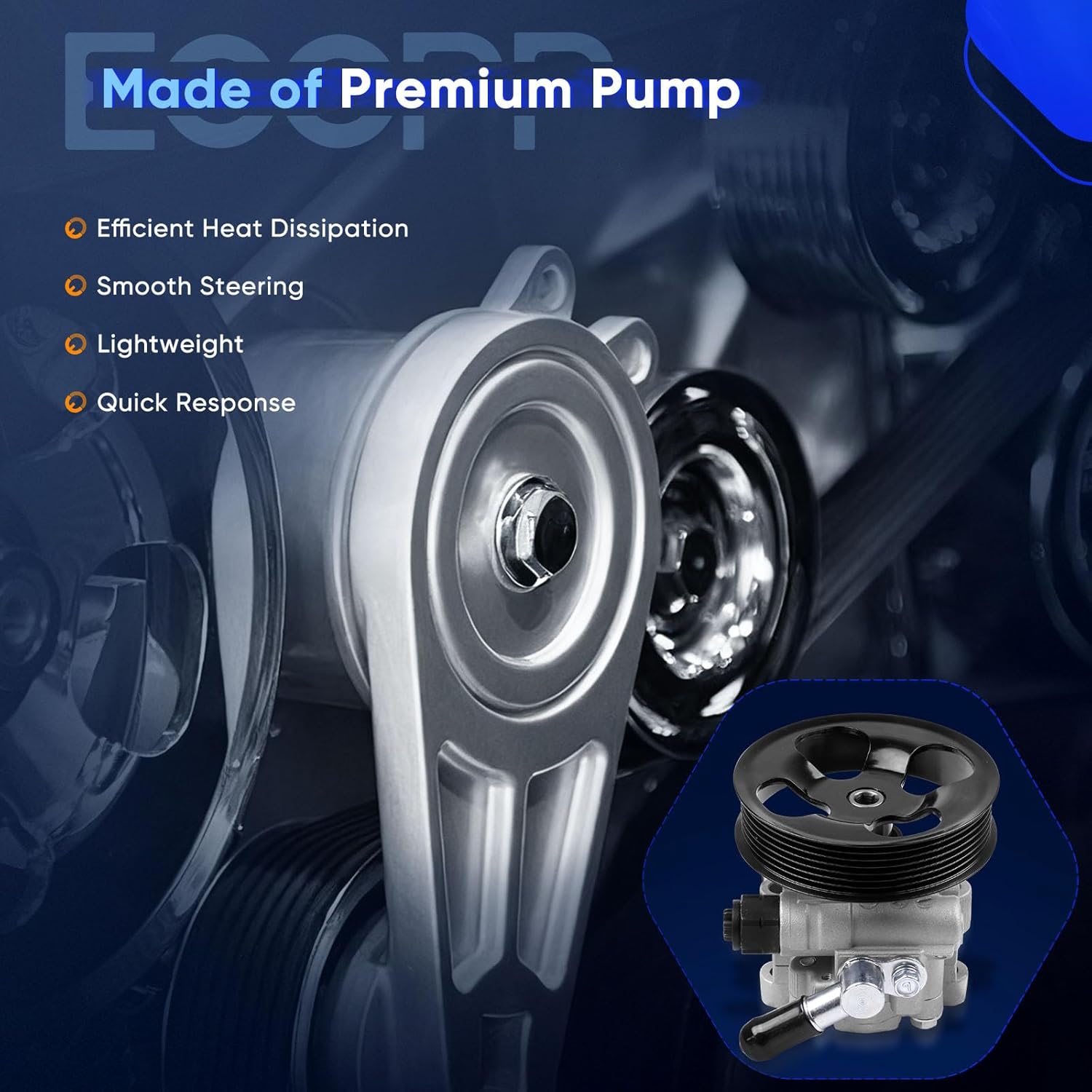 ECCPP Power Steering Pump with Pulley for TOYOTA for 4RUNNER 2003-2009 V6 4.0L for SIENNA 2007-2010 V6 3.5L for TUNDRA 2005-2006 V6 4.0L Power Assist Pump for 21-5363 96-5363