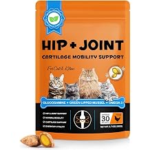 Cat Hip + Joint Health Crunchy & Creamy Chews, Joint Supplement Cat Treats with Glucosamine, Green Lipped Mussel & Omega-3s, Support Mobility, Flexibility & Comfort for Cats & Kittens, Chicken Flavour