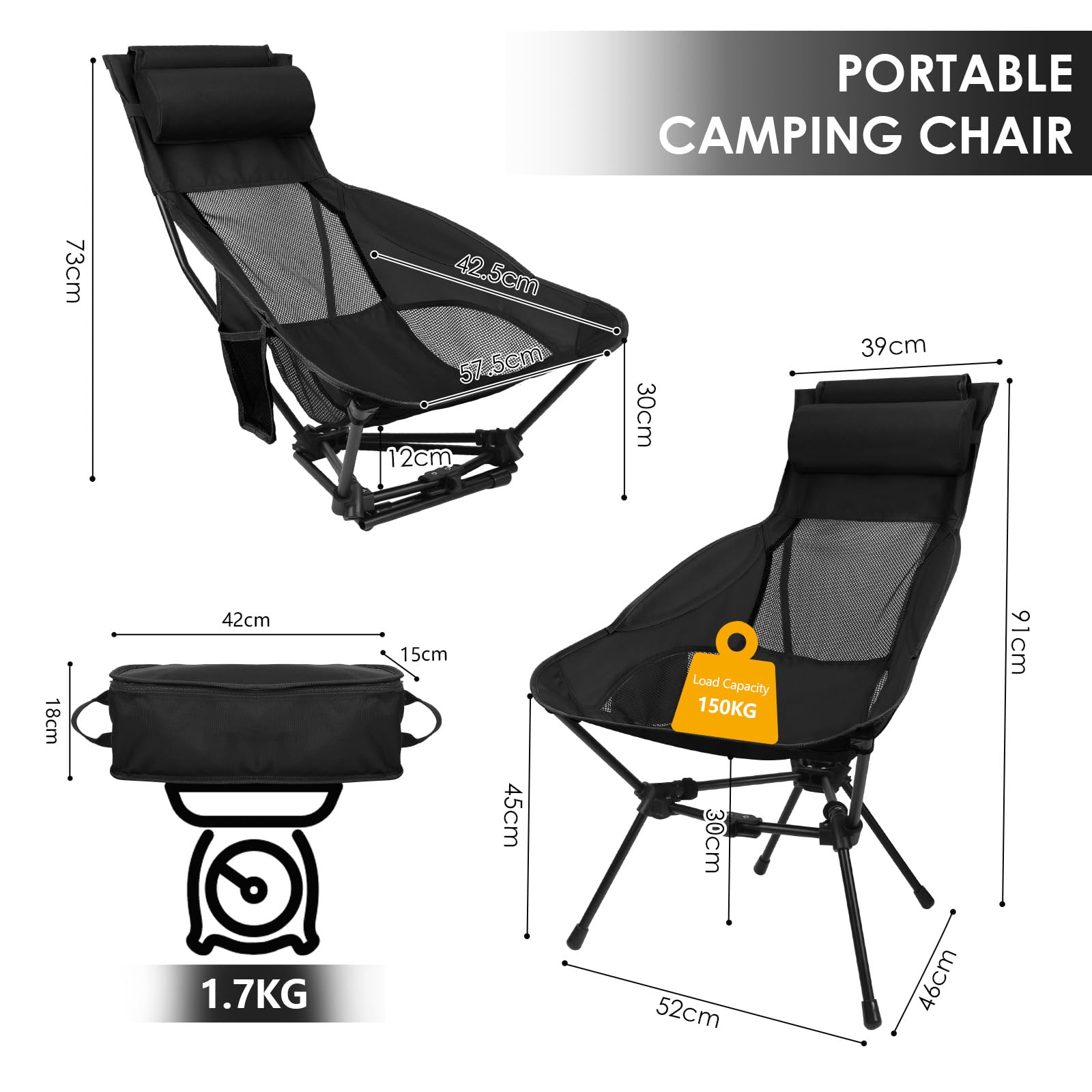 Chaise De Camping Diealles Shine, Chaise De Camping Pliable Ultra