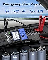 Vista 3 de Arrancador con escáner OBD2, arrancador de batería de coche (hasta 7.0L de gas o motor diesel de 6.0L) con carga rápida USB y pantalla LCD de 2.8