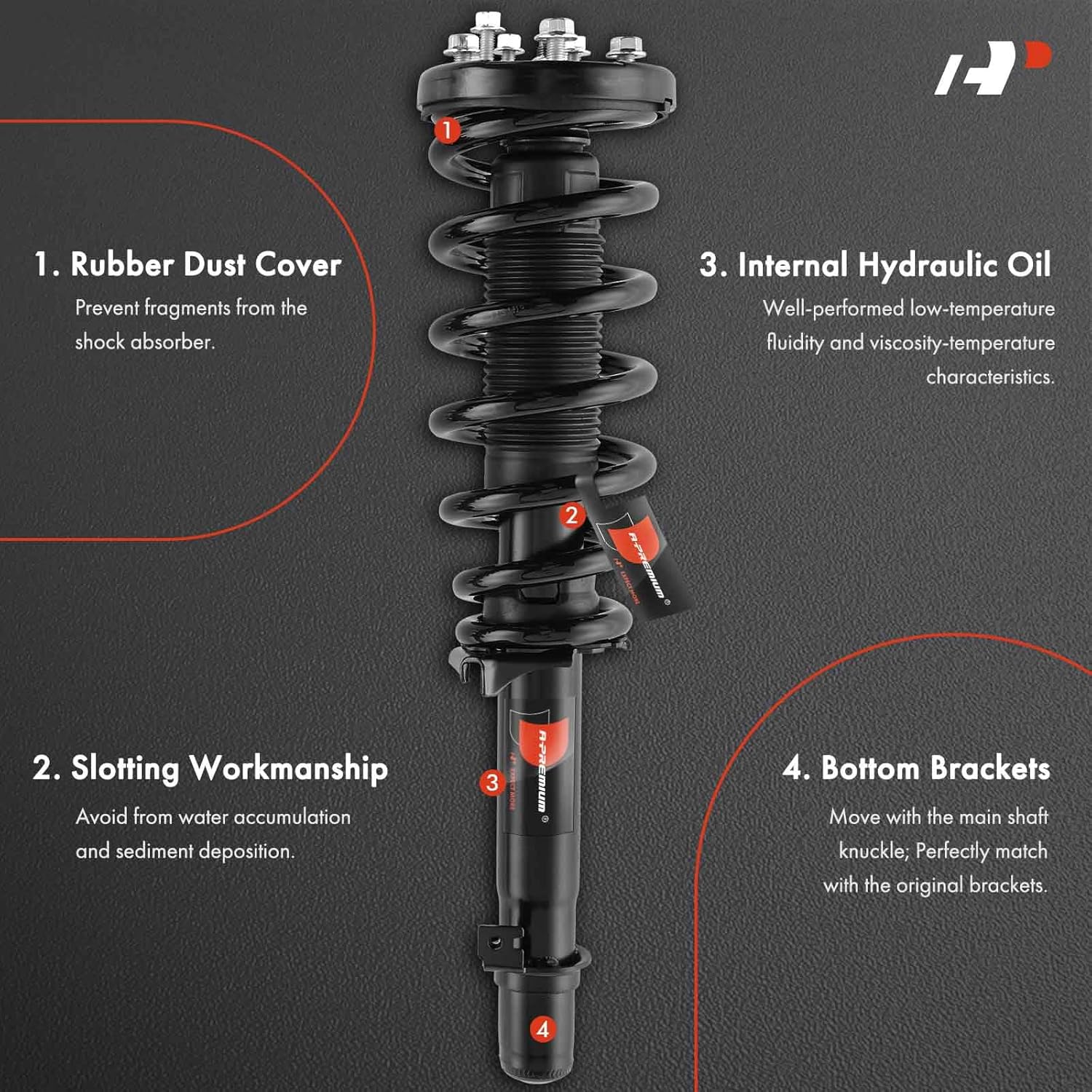 A-Premium Front Pair (2) Complete Strut & Coil Spring Assembly Compatible with Acura TSX 2009-2012, Driver and Passenger Side