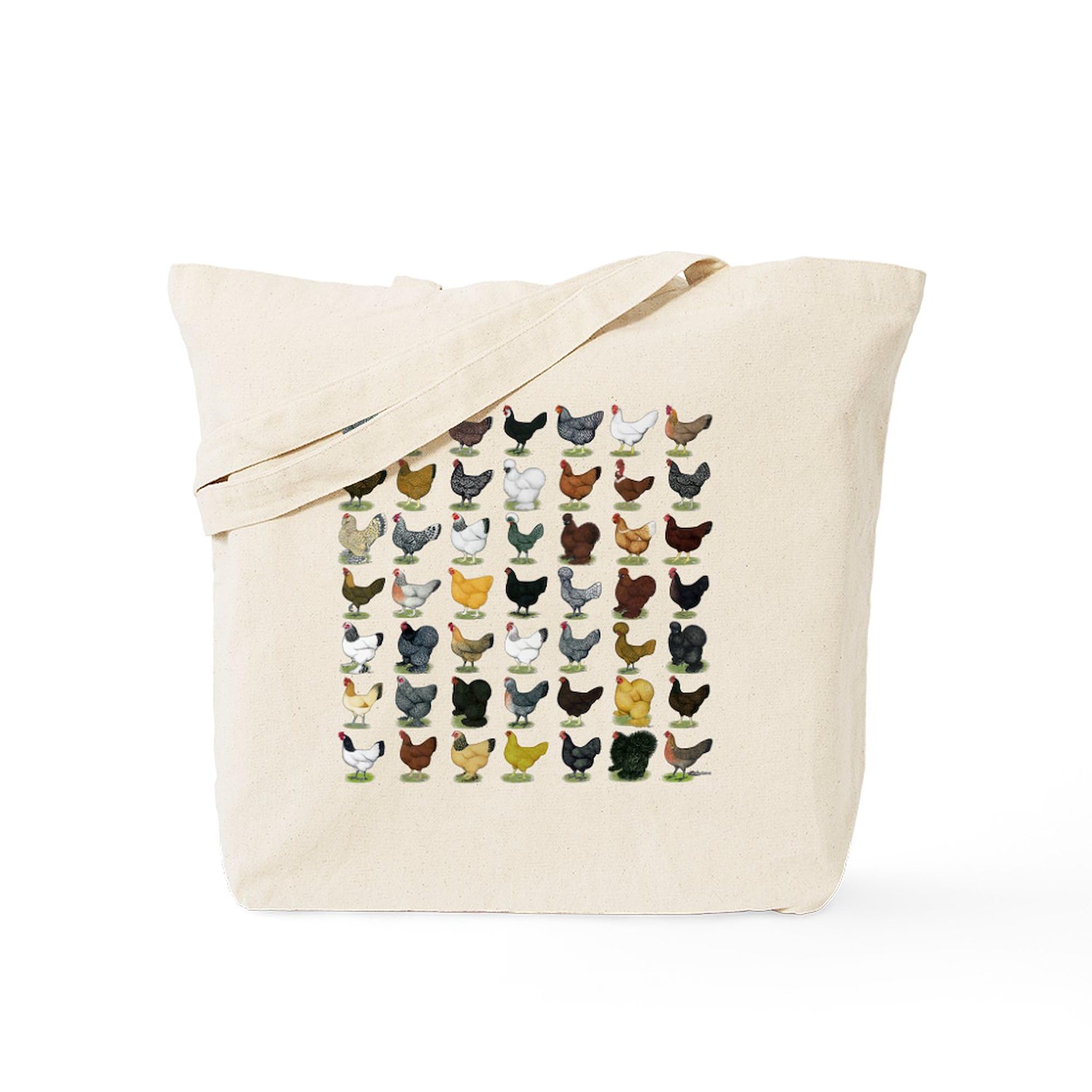CafePress 49 Hen Breeds Tote Bag Natural Canvas Tote Bag, Reusable Shopping Bag