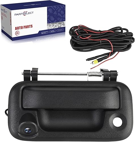 PARTSELECT Cámara de respaldo de visión inversa con manija trasera del portón trasero 8L3Z-9943400-AC de repuesto para Ford 2004-2014 F150,