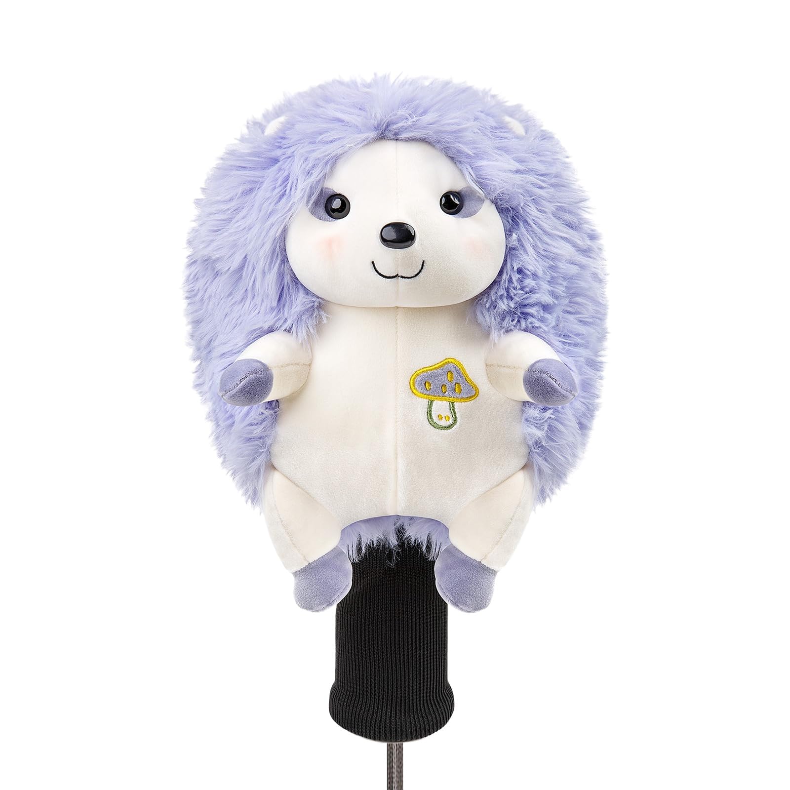RLOMUTE Novelty Animal Golf Club Head Covers - Soft Dust-Proof Portable for Driver/Fairway/Hybrid (1.F.H), Funny Gift for Men Women Kids Golfers - Purple Hedgehog