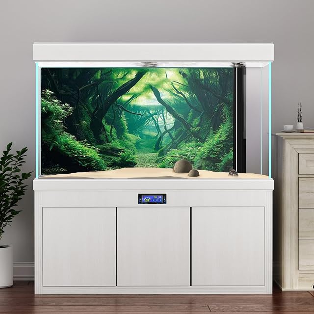 Foto 2 de 8 de Didooou Fondo de pecera de paisaje natural, fondo de acuario, pegatinas de acuario boutique, 30 cm, 40 cm