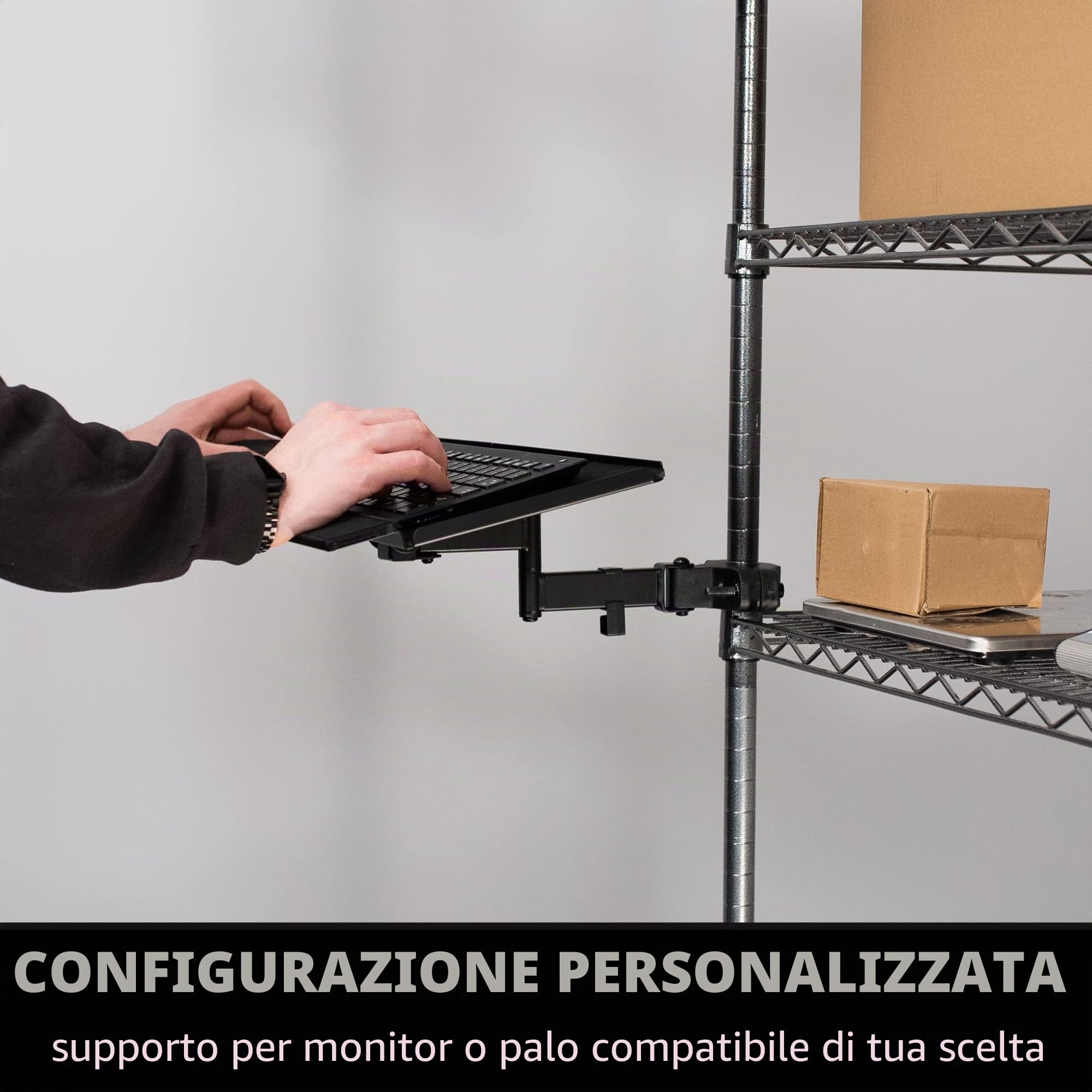 Vivo POLEKB, Supporto Universale per Tastiera e Mouse da 66 cm, Rotazione di 360 Gradi, Posizione di Scrittura Neutra, Nero