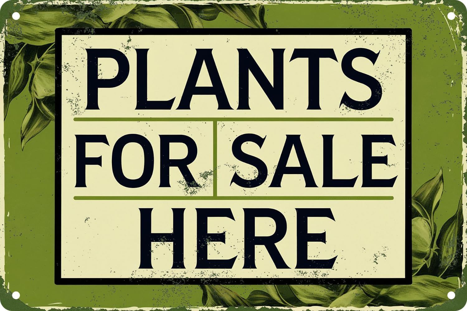SMAZDFXX Plants For Sale Here Vintage Metal Tin Sign For Greenhouse Shop Club Garden Yard Decor Plaque Accessories Poster Outdoor Home Decor Wall Art 12"x16"