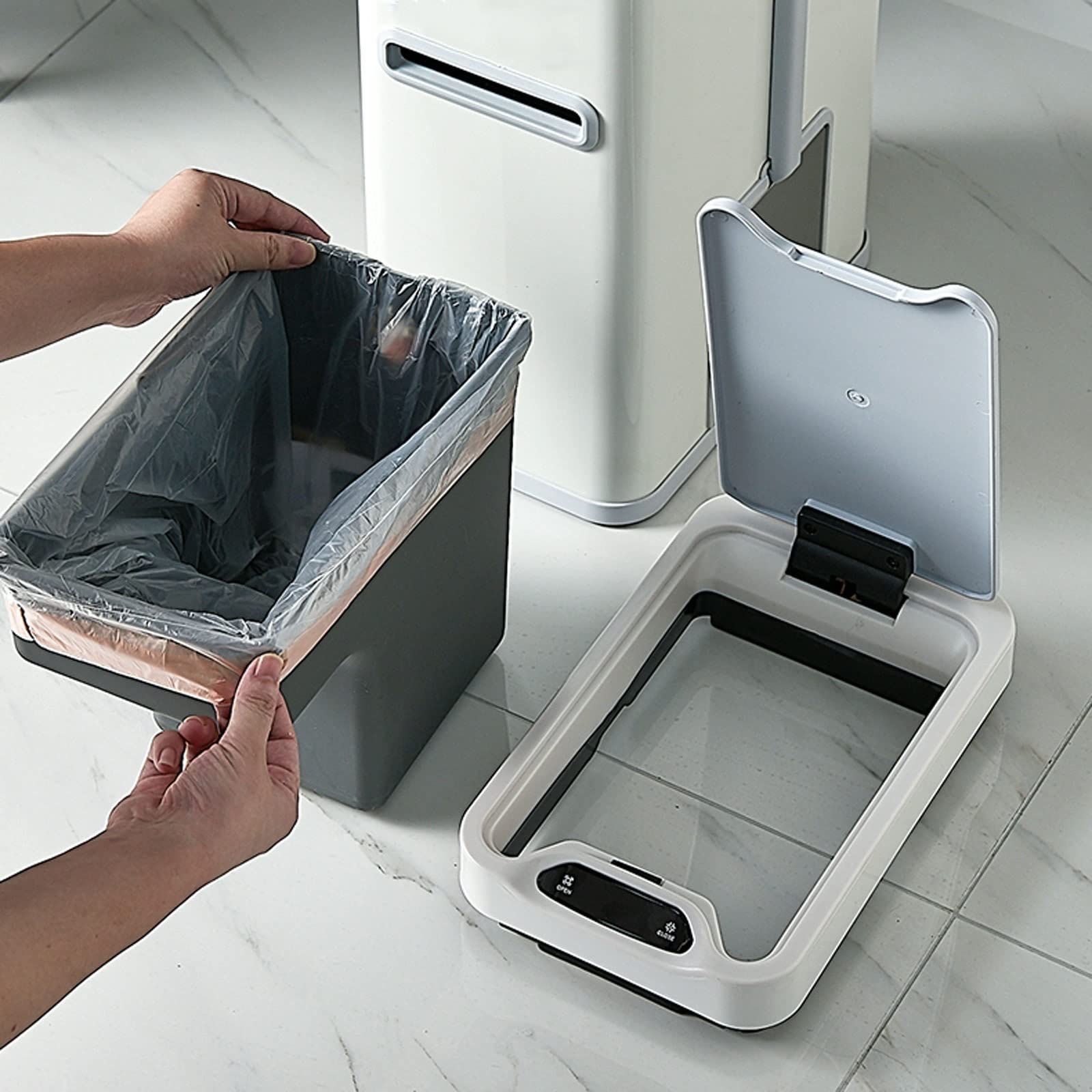 Pattumiera da Cucina 7L Bagno per Uso Domestico Induzione Intelligente con Coperchio Cestino per rifiuti Cestino per rifiuti per Ufficio Cestino per rifiuti