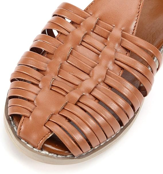 Sandalias planas para mujer de verano, SIN + MON con puntas cerradas para  los dedos de los pies, con hebilla, para playa, casual, zapatos  individuales, 8 : Arte y Manualidades - Amazon.com