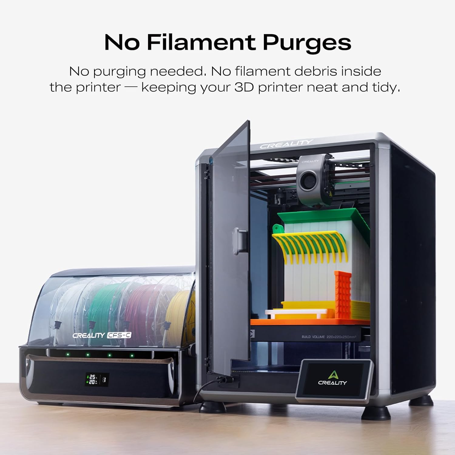 Creality CFS-C Smart Filament System for K1 Series 2025/K1 Max/K1C/K1/K1 SE, Multi-Color 3D Printing, RFID Auto-Loading, External Cutter, Filament Runout & Tangle Detection, Easy Installation