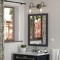 Vista 2 de Accesorios de iluminación para tocador de baño, apliques de pared montados para baño, luces de tocador sobre espejo con pantalla de vidrio globular