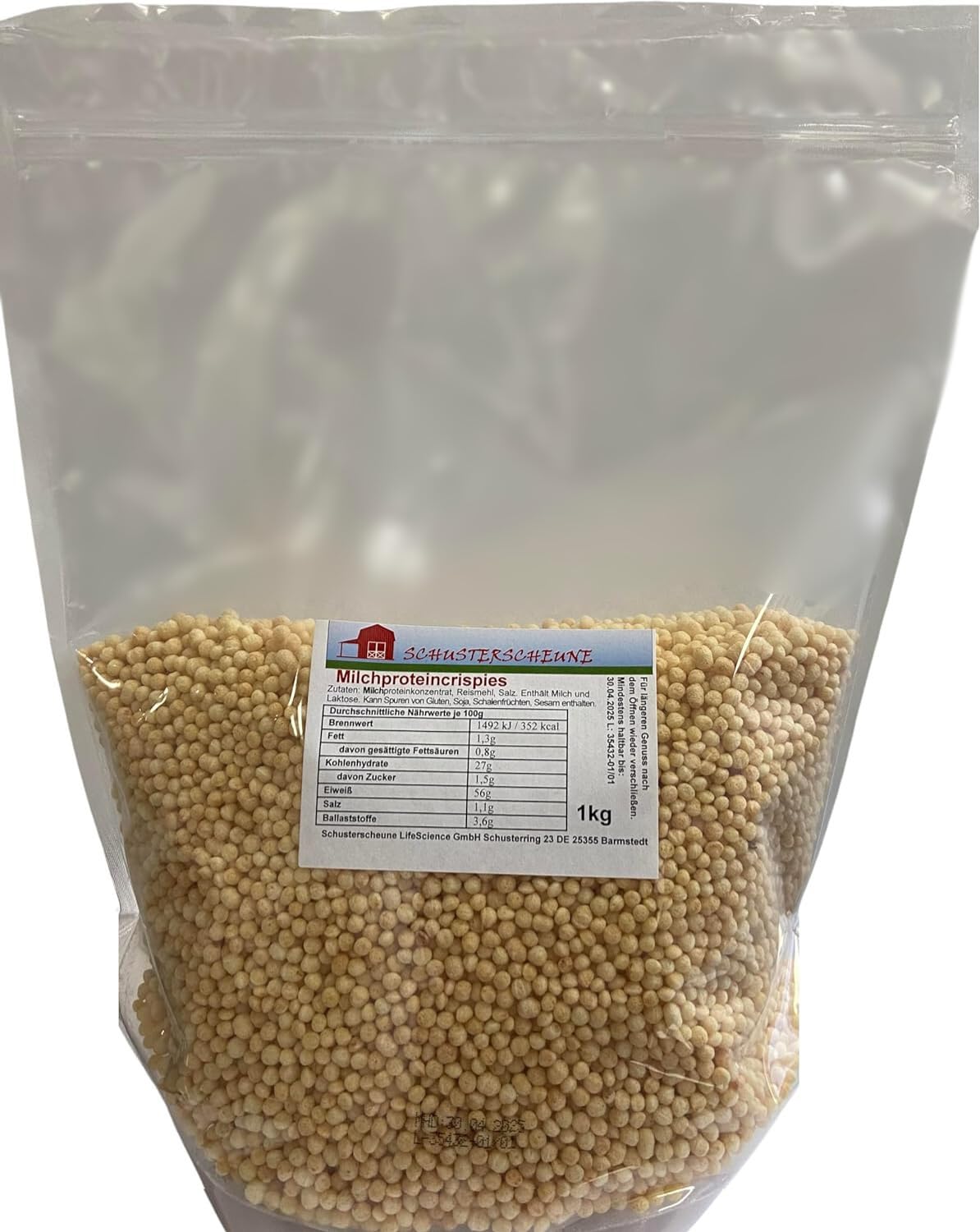 Milchprotein Crispies 1kg - Reines Protein aus Milch ohne Zusätze