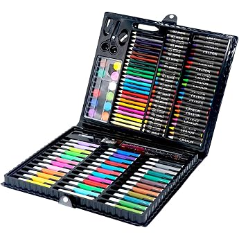 Zian Drawing Set, Children, Drawing Set, Girls, Boys, 150 Piece Set, Stationery, Colored Pencils, Crayons, Watercolor Paints, Art Set, Drawing, Elementary School, Kids, Gift, Birthday | Drawing, Elementary School Students, Kids, Birthday, Christmas