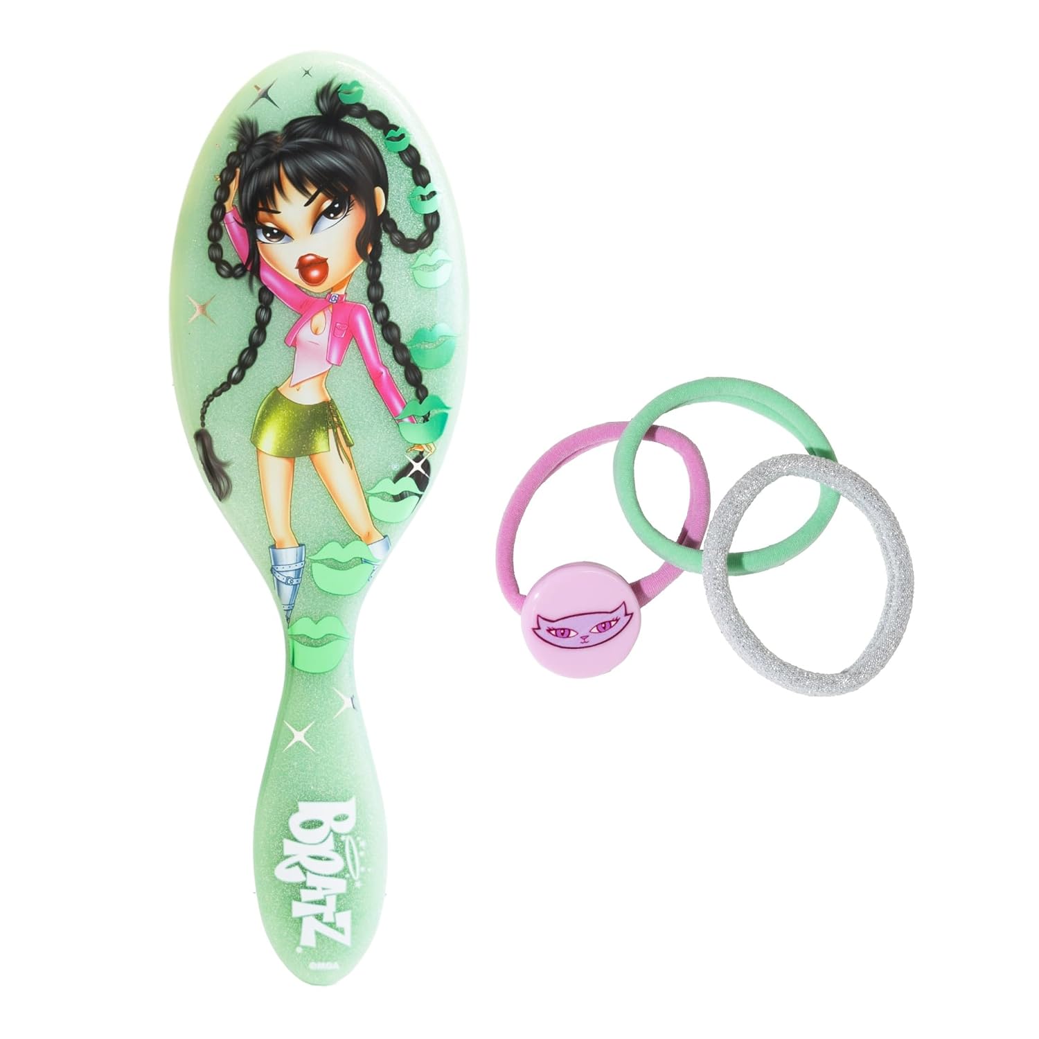 Wet Brush x Bratz Jade Original Detangler Hair Brush + 3 Elastics & Charm
