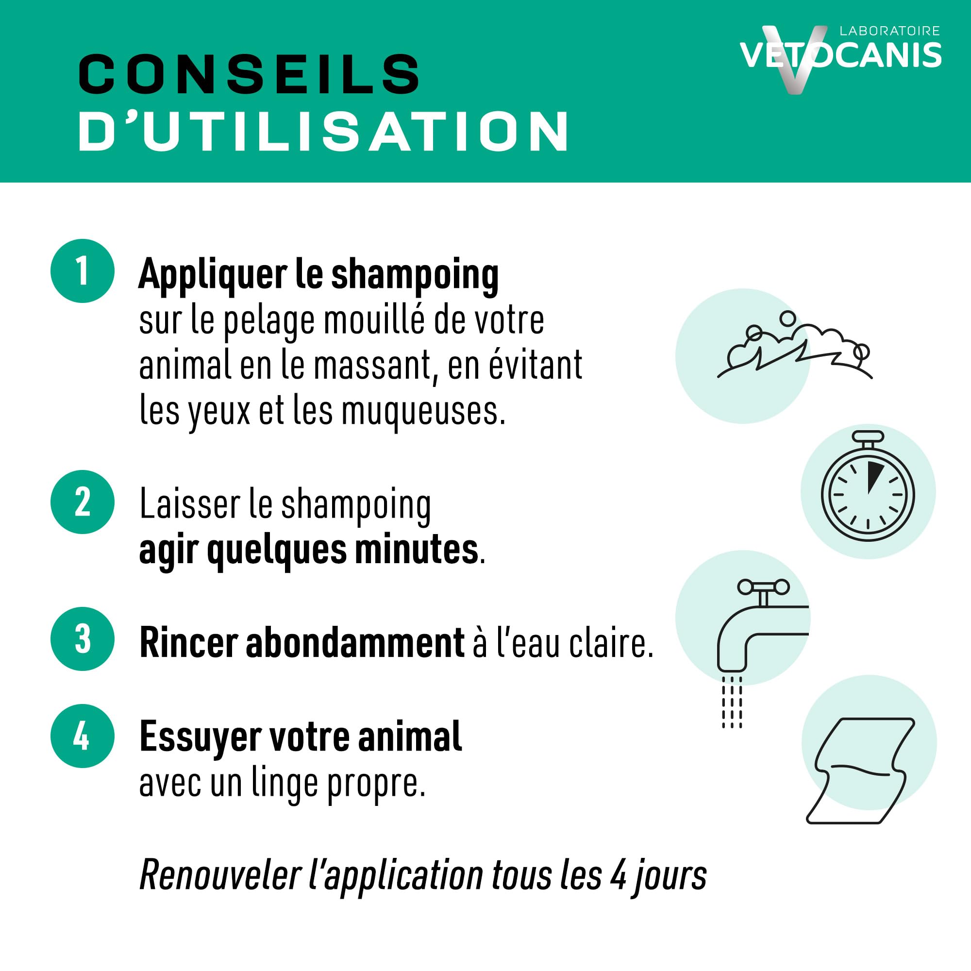 Vetocanis - Shampoing pour Chien - Anti-puces et Anti-tiques- Convient à tous types de Poils - A l'extrait de Plantes - Effet Répulsif - Sans Parabène ni Silicone - 300 ml
