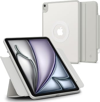 Spigen iPad Air 13 (2026/2025 / 2024) ile Uyumlu MagSafe Kılıf Air Skin Pro OneTap Metal Ring Mag Fit Gray - ACS08491