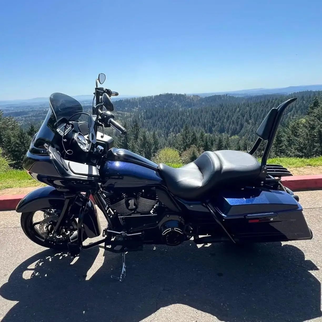 Pasuje do Harley Touring 1997-2008 Road King Electra Glide Sissy Bar oparcie pasażera tylny bagażnik Poduszka Na Kufer Motocyklowy(Chrome)