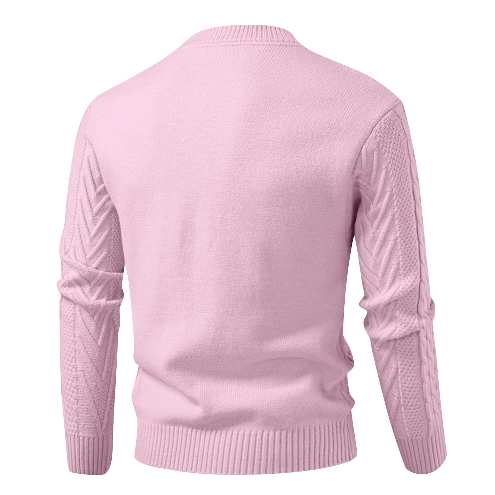 Generisch Herren Pullover Langarm Rundhals Kragen Einfarbig Regular Fit Pullover Sweater Freizeit Strickpullover Winterpullover