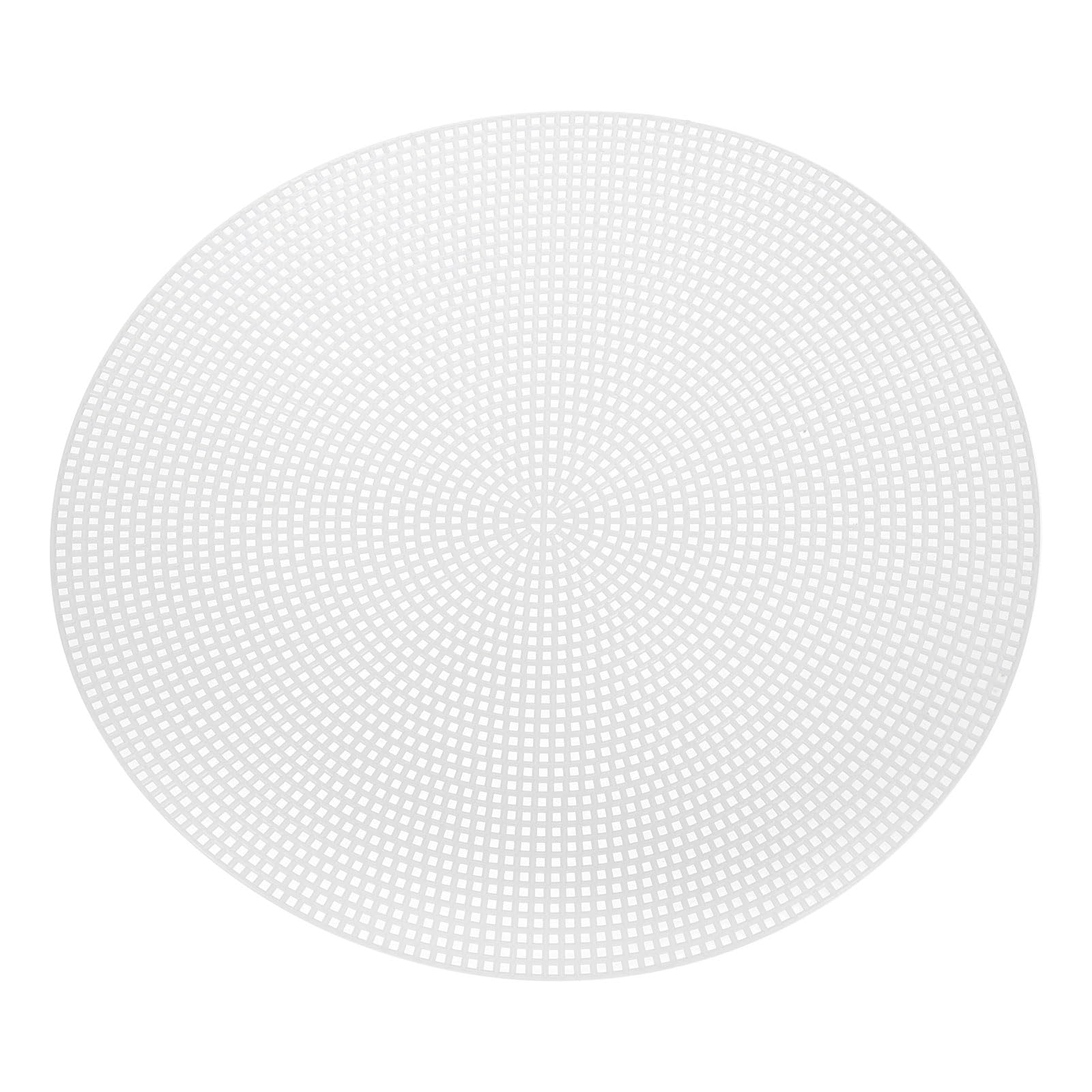 HARFINGTON 10Pcs Round Plastic Canvas Mesh Sheets 9.33 Inch/23.7cm Circle Blank Canvas Shape Mesh Mat White for Embroidery Knit Crochet Crafting Needlework
