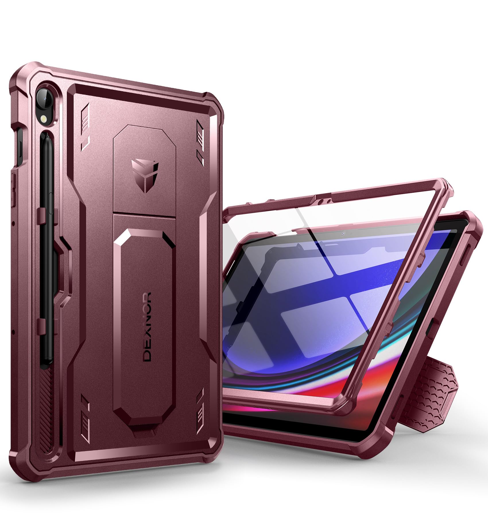 Dexnor Case for Samsung Galaxy Tab S9 11 Inch 2023, [Built in Screen Protector & Kickstand] with Pen Holder Heavy Duty Shockproof Full Body Protective
