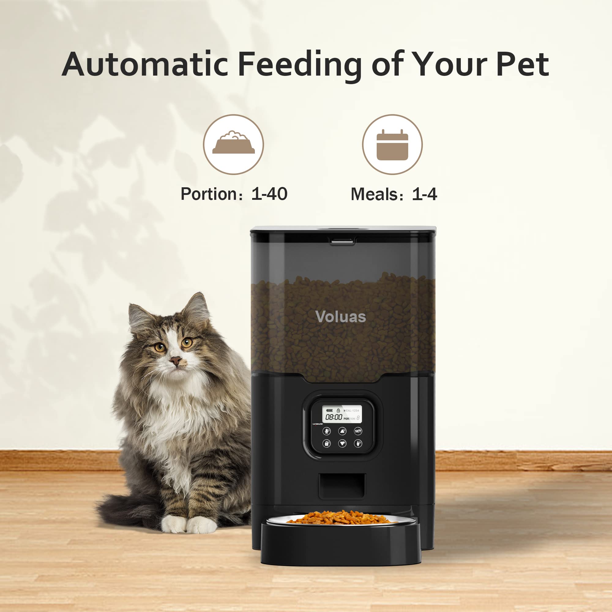 VOLUAS Cat Dry Food Dispenser