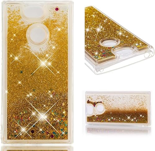 Jieheng Sony Xperia XA2 HA lle  Glitzer Bling Bumper Liquid TPU Case Cover FlA ssig Treibsand Transparent Silikon HandyhA llen fA r Handy HA llen fA r Sony Xperia XA2