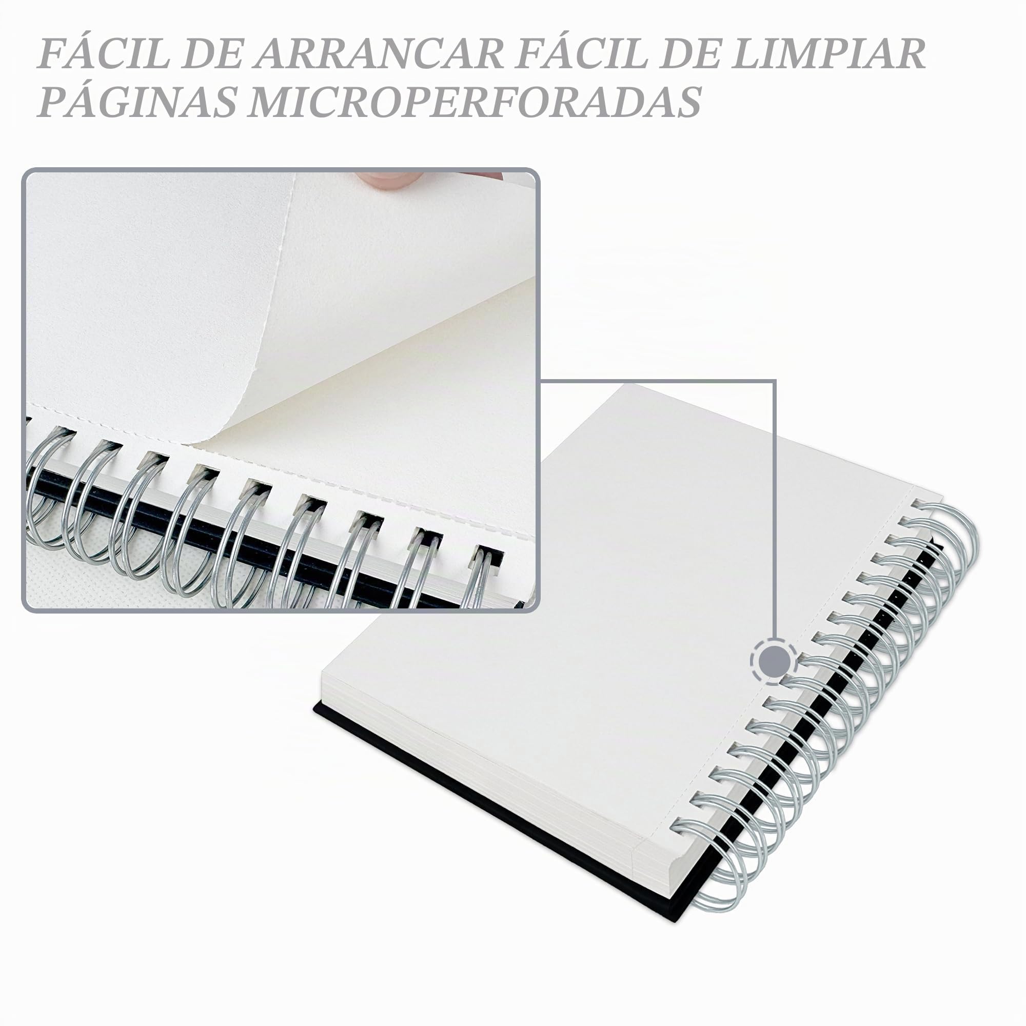 DagouColor Espiral Libro de Bocetos, 60 Hojas(120 Páginas), A5 Papel Dibujo de Arte Libre ácido, 200GSM Almohadilla Bocetos Premium Para Artistas Principiantes Adultos, Pintura, Medios Mixtos