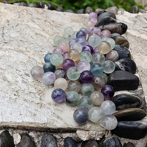 Miniatura 43 de Cuentas de piedra para hacer joyas, piedras preciosas naturales redondas sueltas espaciadoras para pulseras, collares y aretes, Piedra Kit