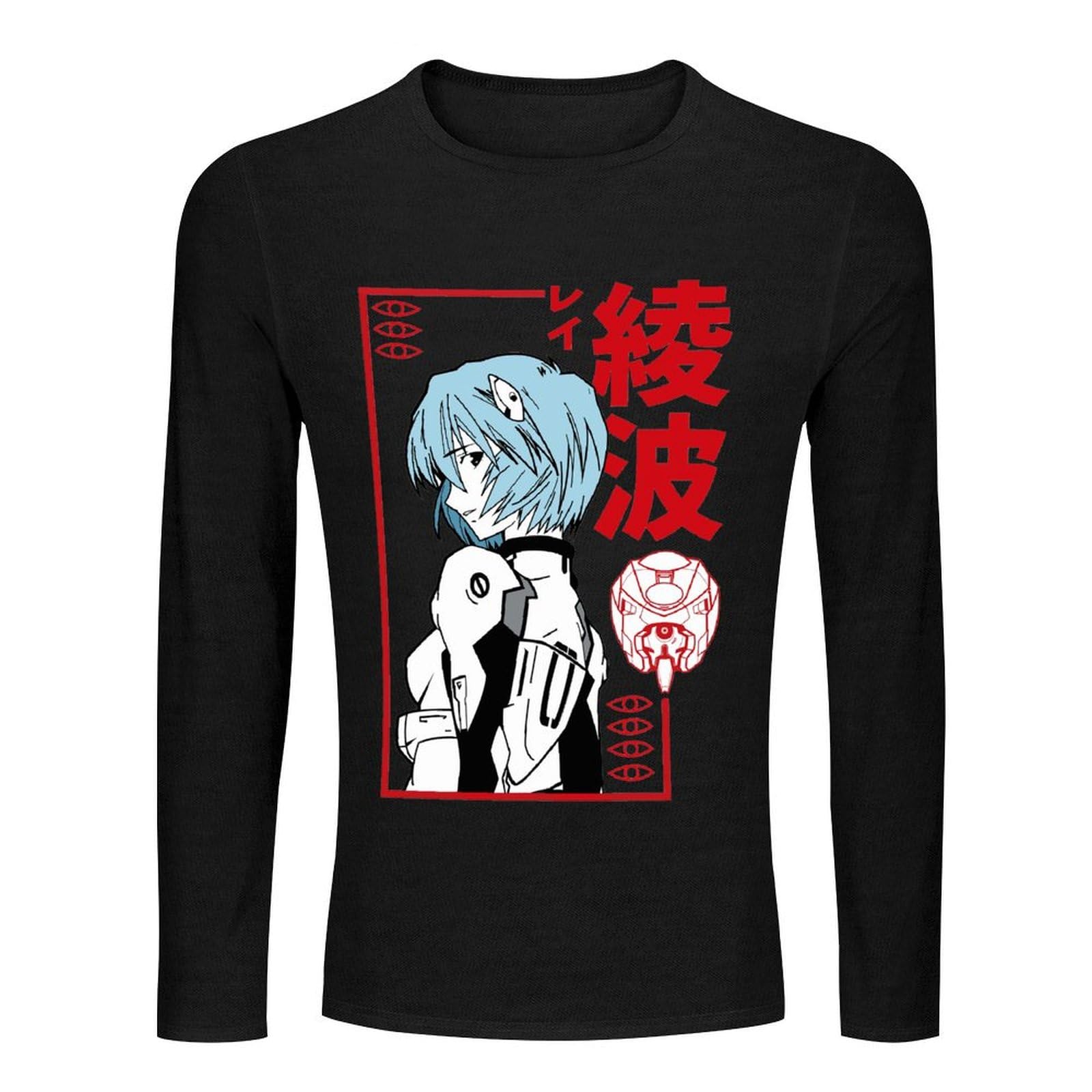 Amazon.co.jp: メンズ 長袖Tシャツ 新世紀エヴァンゲリオン 綾波レイ