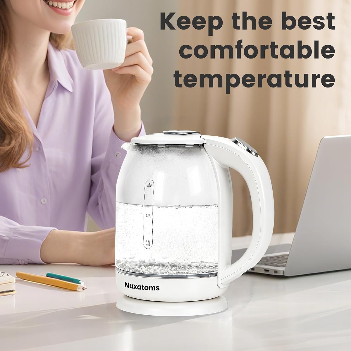 Cosori Electric Kettle, No Plastic Contact with Water view 2