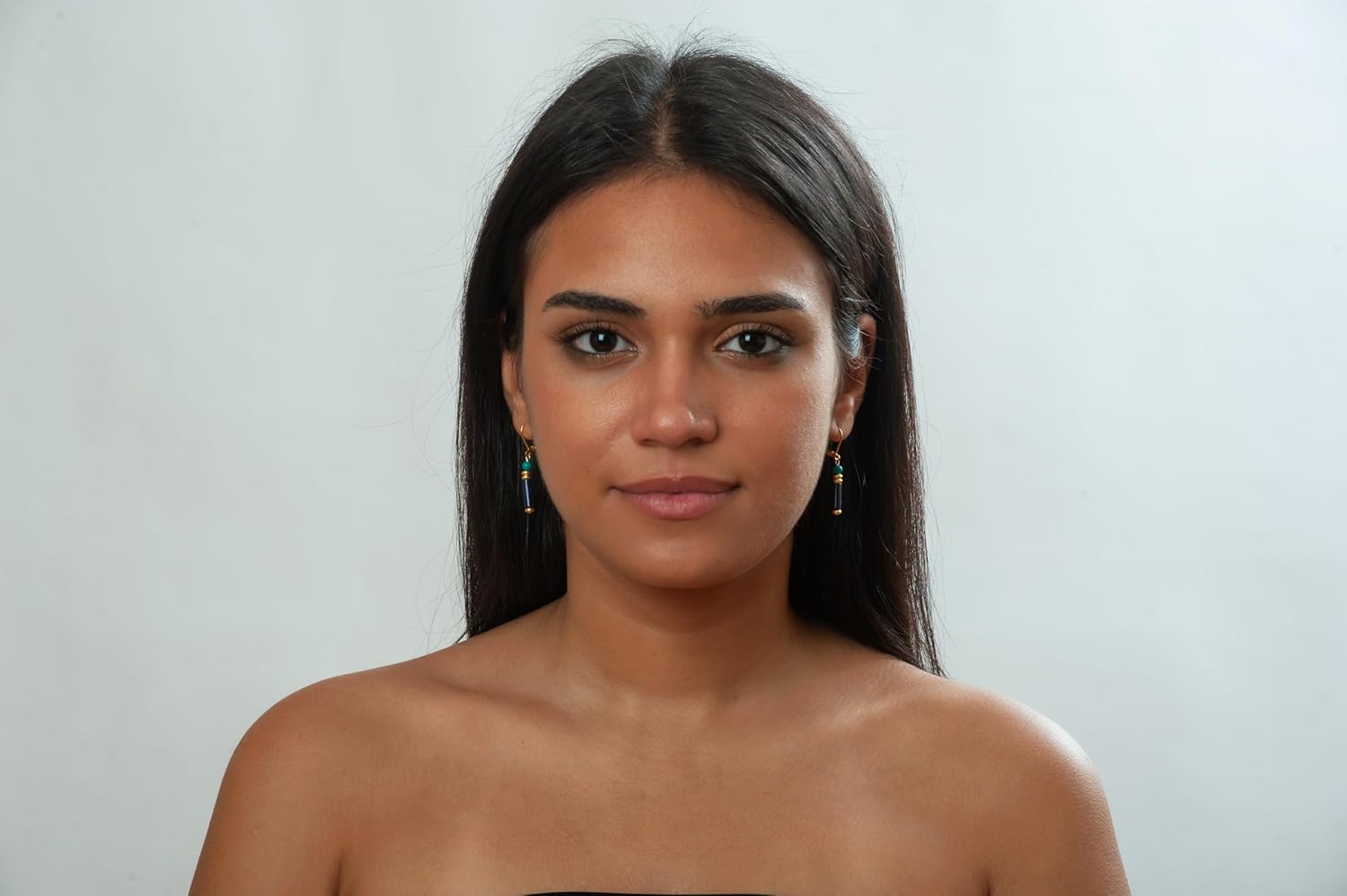 Egyptian Lapis and Turquoise Earrings