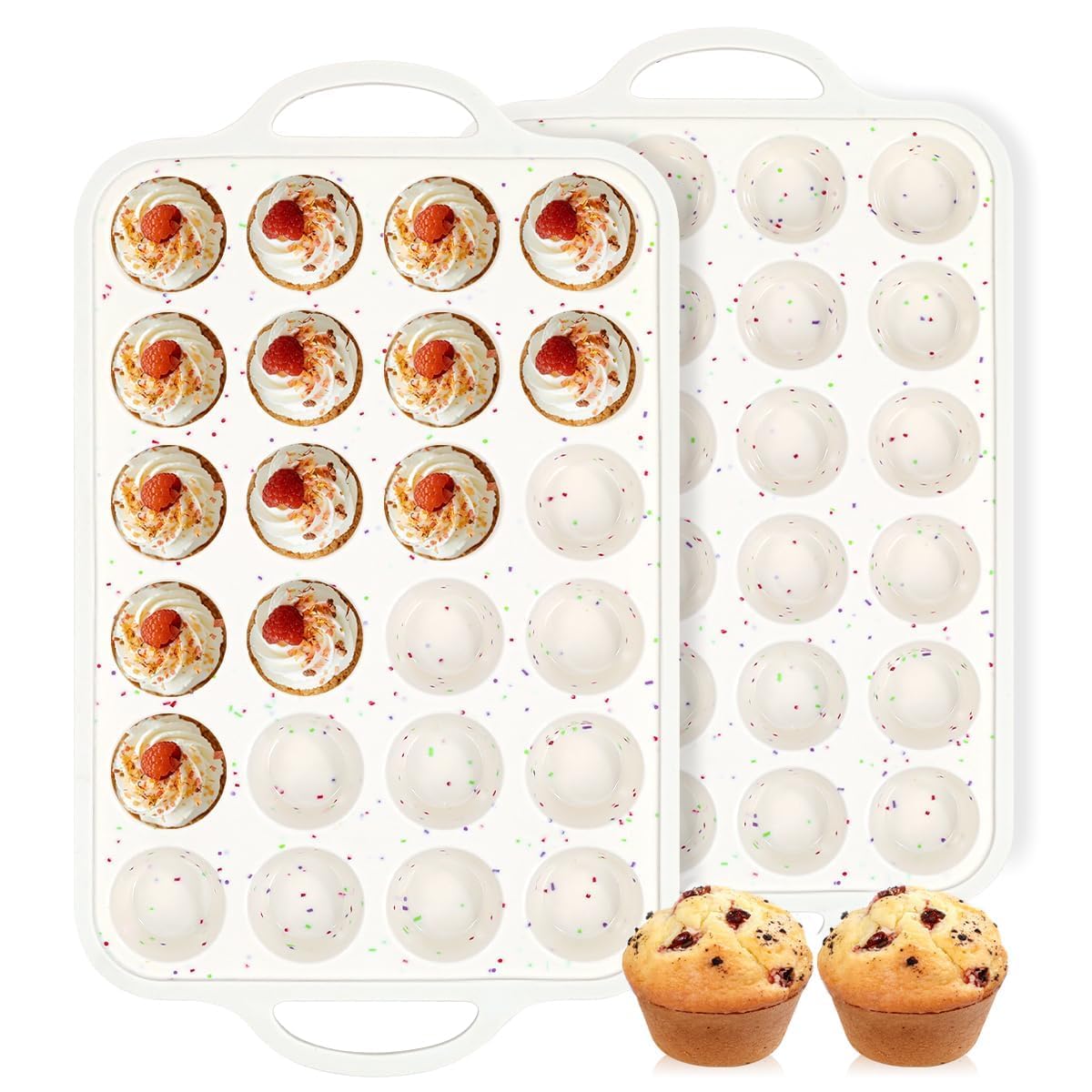 FUNBAKY Silicone Mini Muffin Pan