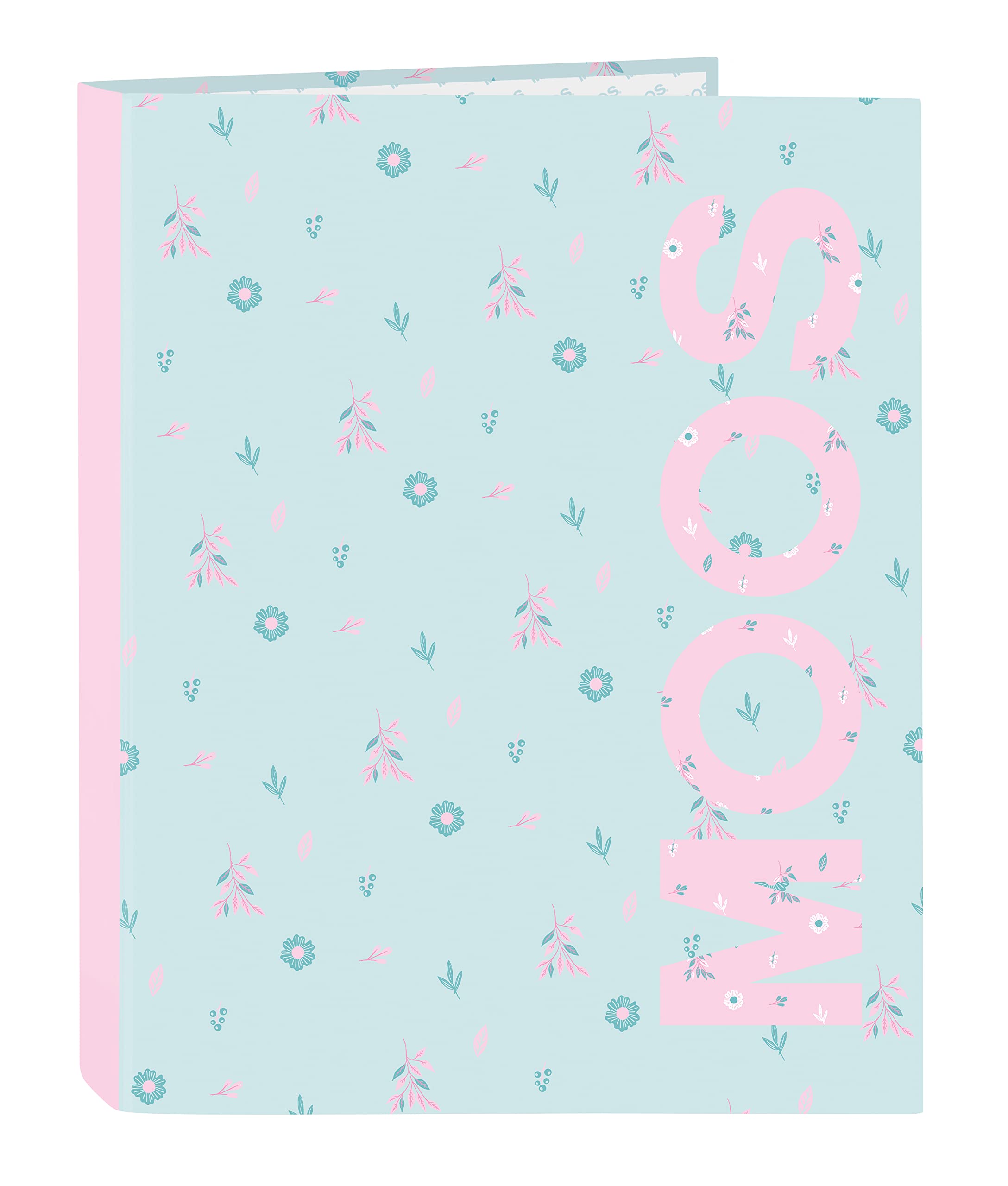 MOOS - Folder with 4 Rings, Ideal for Children of Different Ages, Comfortable and Versatile, Quality and Strength, 26.5 x 33 cm, Turquoise Blue