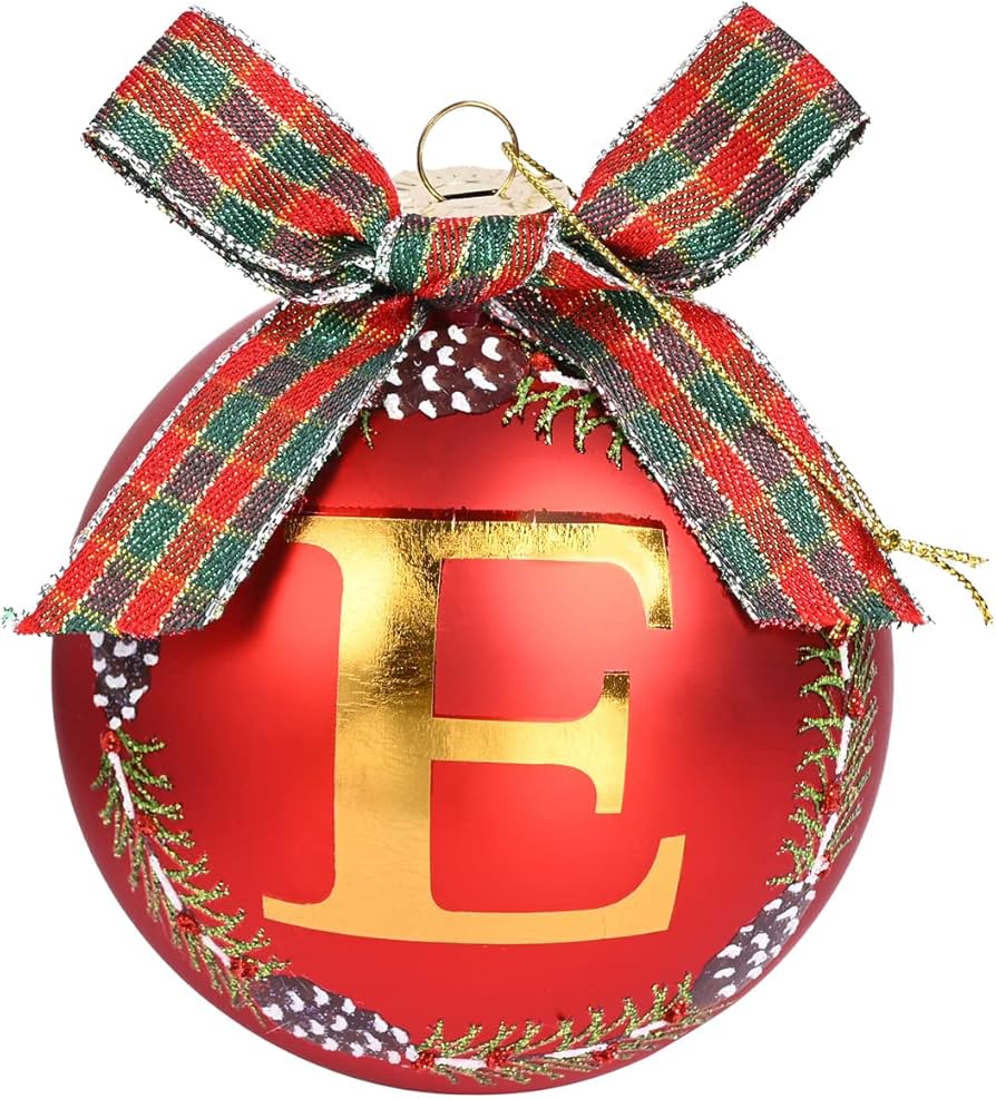 Glass christmas ornaments with initials Clearance