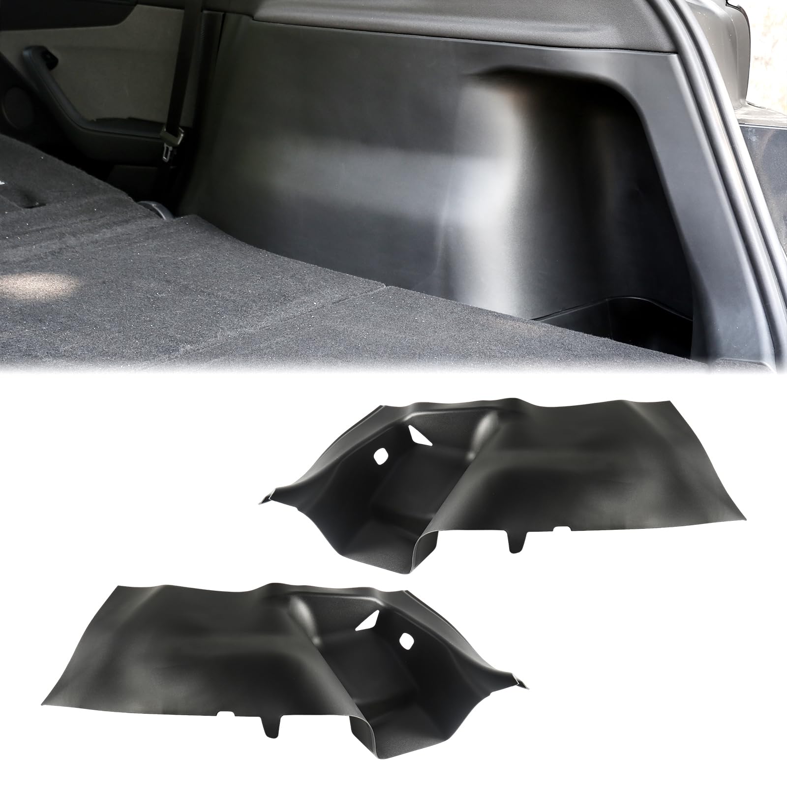 Photo 1 of Rear Trunk Side Protector Covers for Tesla Model Y Juniper 2025 2026, Trunk Side Guard Panel Protectors, Cargo Side Protect Mat