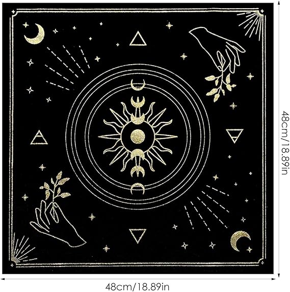 Tarot Cloth,Thickened Altar Tarot Cloth - Witch Tablecloth Flannel Altar Cloth Tapestry Tablecloth for Beginner or Professional, Gothic Decoration