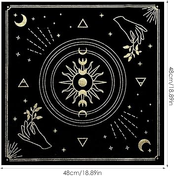 Tarot Cloth,Thickened Altar Tarot Cloth - Witch Tablecloth Flannel Altar Cloth Tapestry Tablecloth for Beginner or Professional, Gothic Decoration