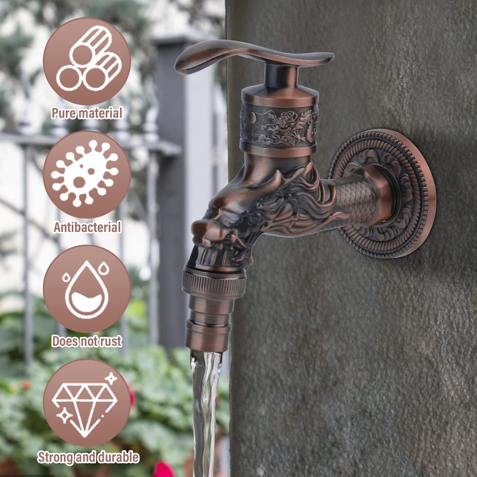 Robinet De Jardin Rétro En Zinc,robinet De Jardin Extérieur